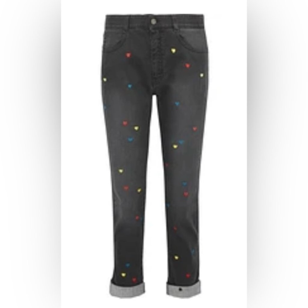 Stella Mccartney Black Jeans With Colorful Accents